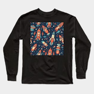 Rocket Pattern Long Sleeve T-Shirt